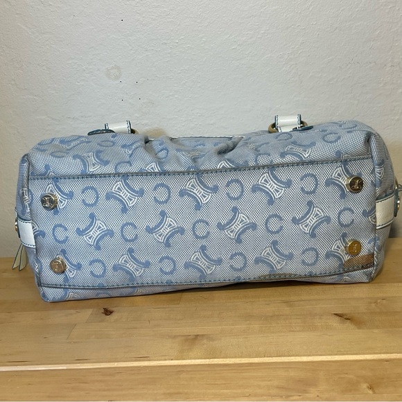 Celine Macadam Pattern Shoulder Bag  Vintage Blue CY 00/44 - Picture 5 of 16